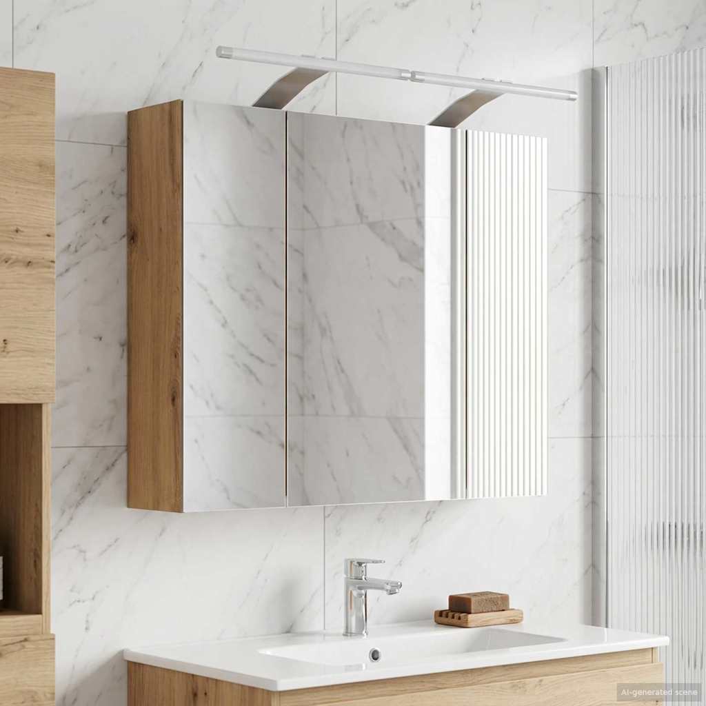Bathroom Mirror Cabinet Artisian Oak 60 x 14.5 x 50 cm