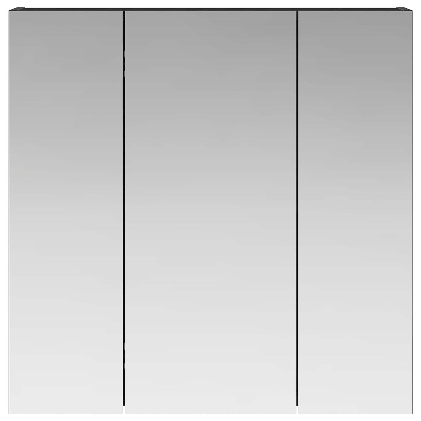 Bathroom Mirror Cabinet Black Oak 70 x 14.5 x 70 cm