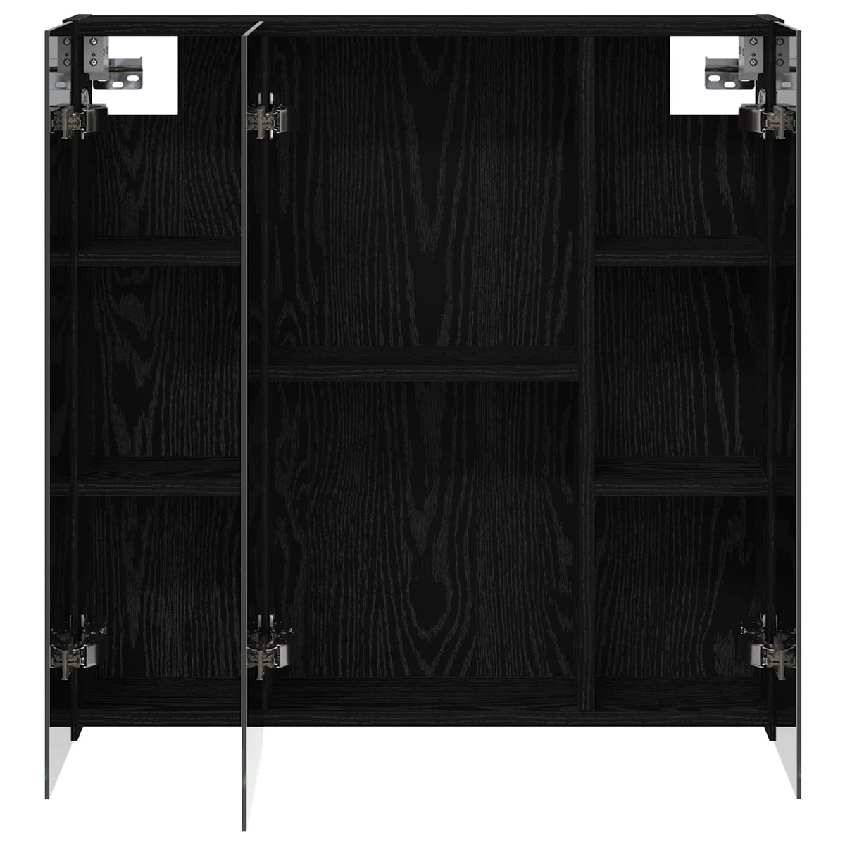 Bathroom Mirror Cabinet Black Oak 70 x 14.5 x 70 cm