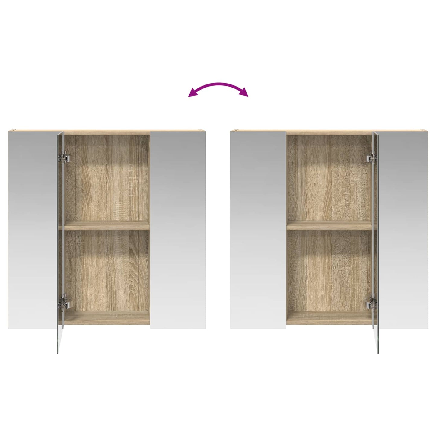 Bathroom Mirror Cabinet Sonoma Oak 70 x 14.5 x 70 cm
