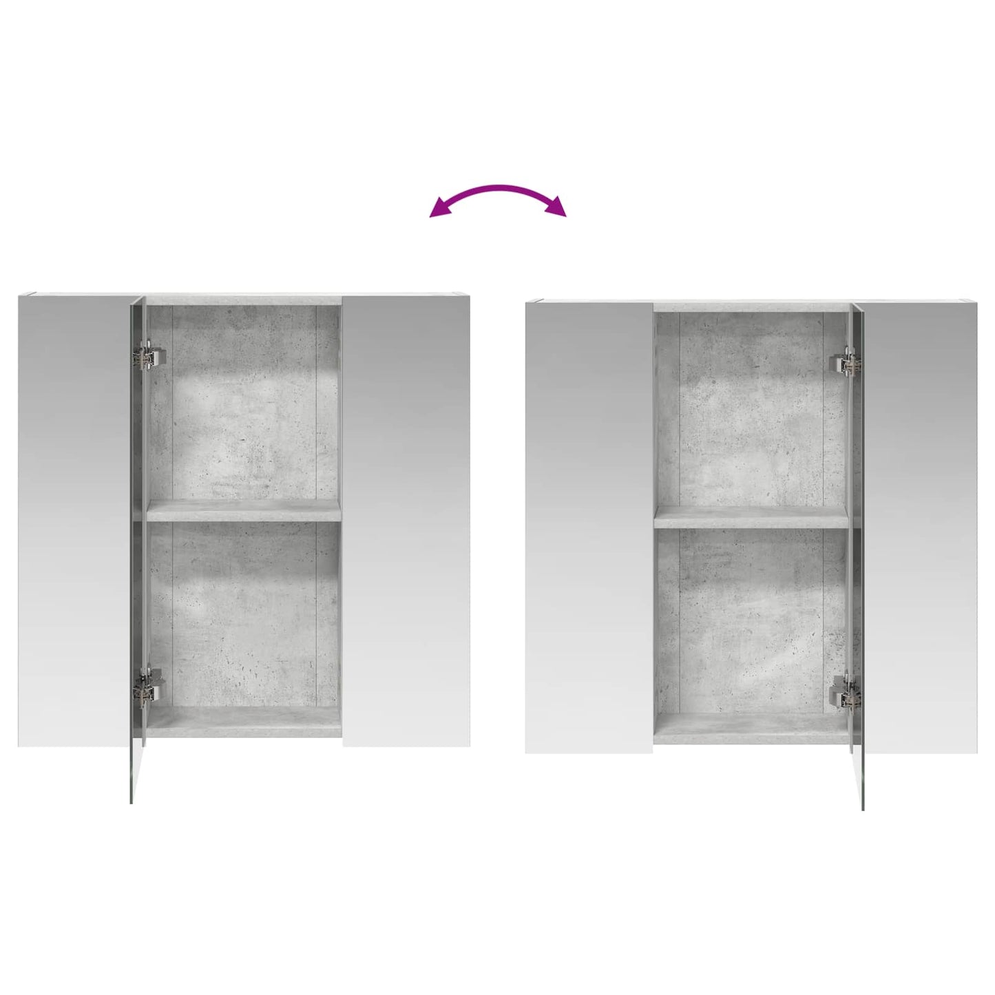 Bathroom Mirror Cabinet Concrete Grey 70 x 14.5 x 70 cm