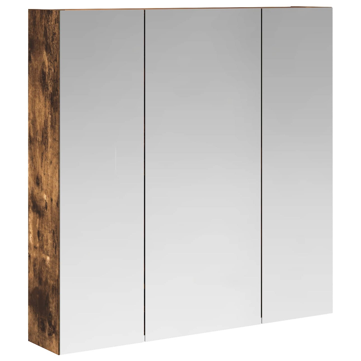 Bathroom Mirror Cabinet Smoked Oak 70 x 14.5 x 70 cm