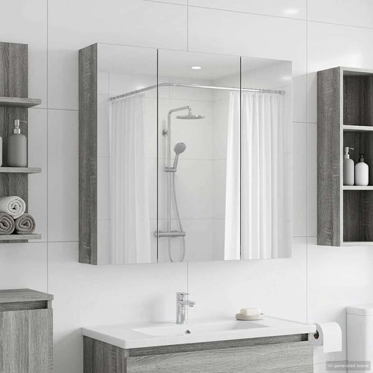 Bathroom Mirror Cabinet Grey Sonoma 70 x 14.5 x 70 cm