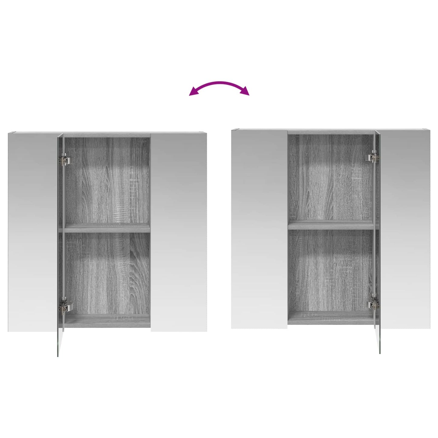 Bathroom Mirror Cabinet Grey Sonoma 70 x 14.5 x 70 cm