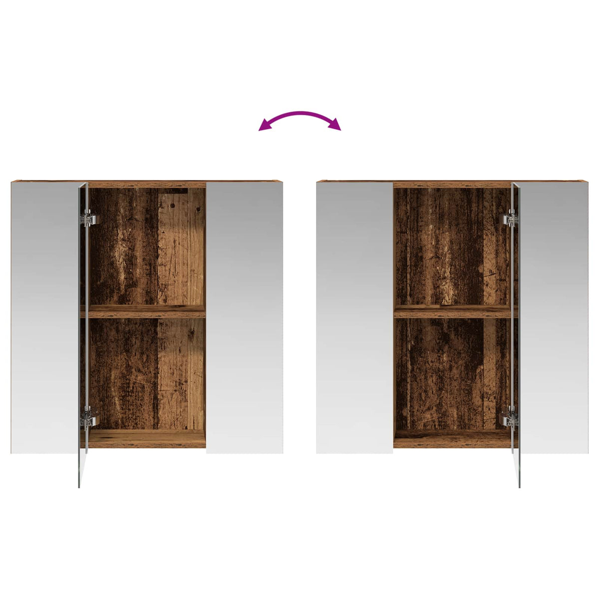 Bathroom Mirror Cabinet Old Wood 70 x 14.5 x 70 cm