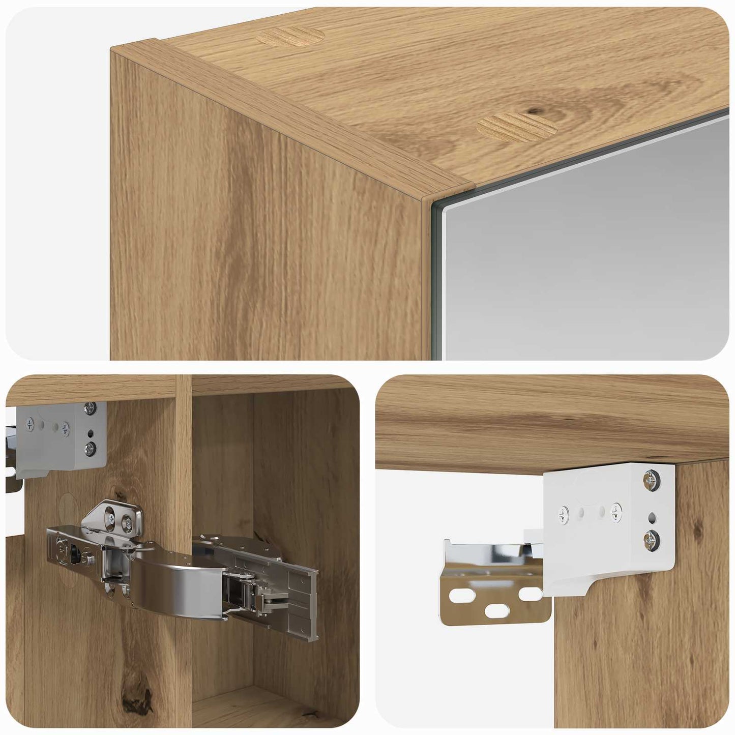 Bathroom Mirror Cabinet Artisian Oak 70 x 14.5 x 70 cm