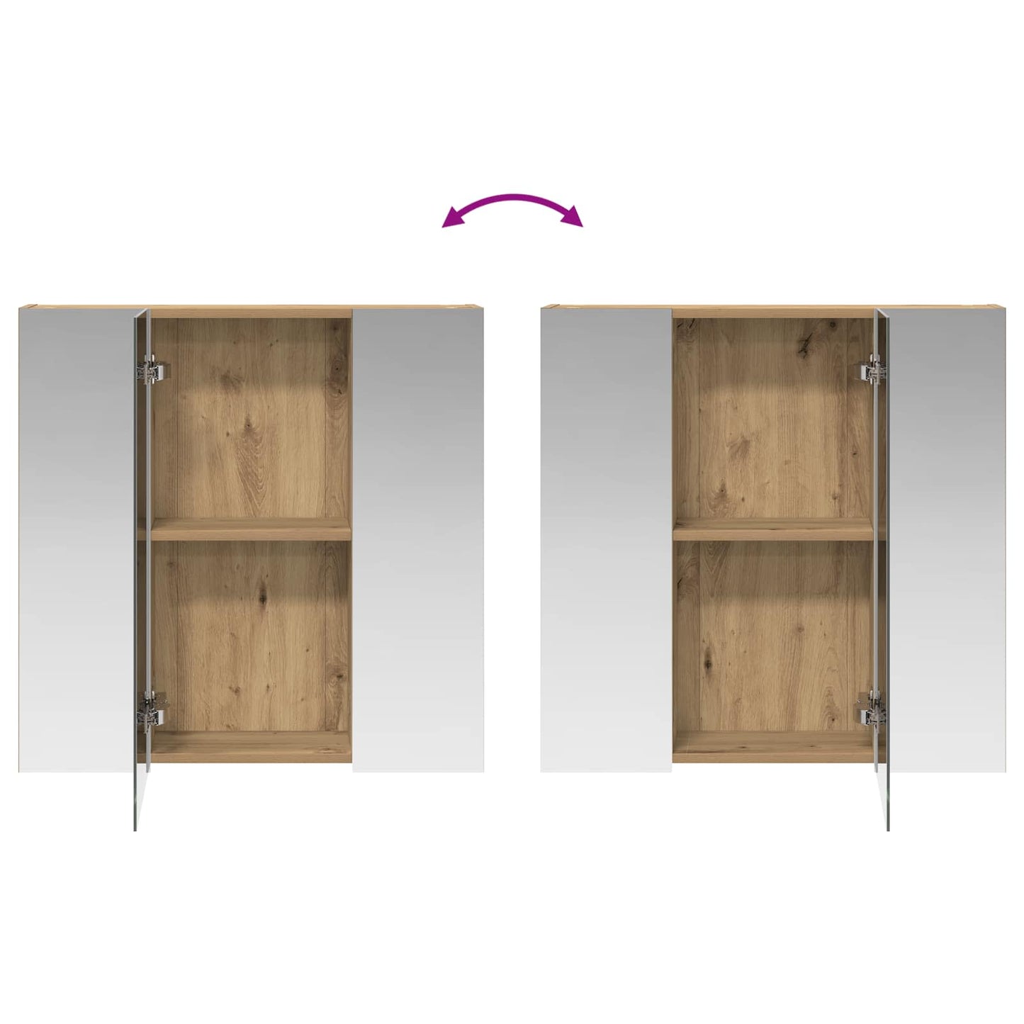 Bathroom Mirror Cabinet Artisian Oak 70 x 14.5 x 70 cm