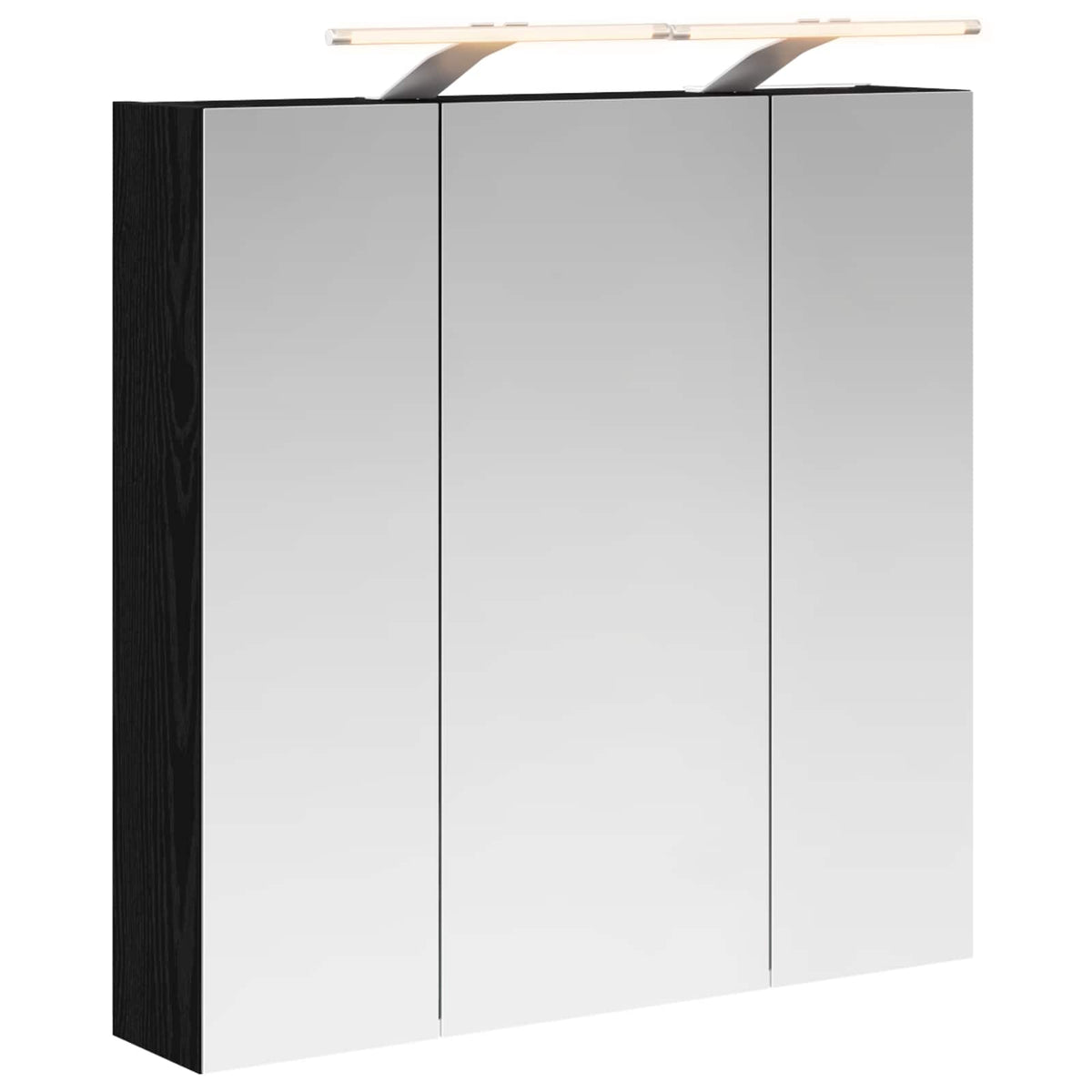 Bathroom Mirror Cabinet Black Oak 70 x 14.5 x 70 cm