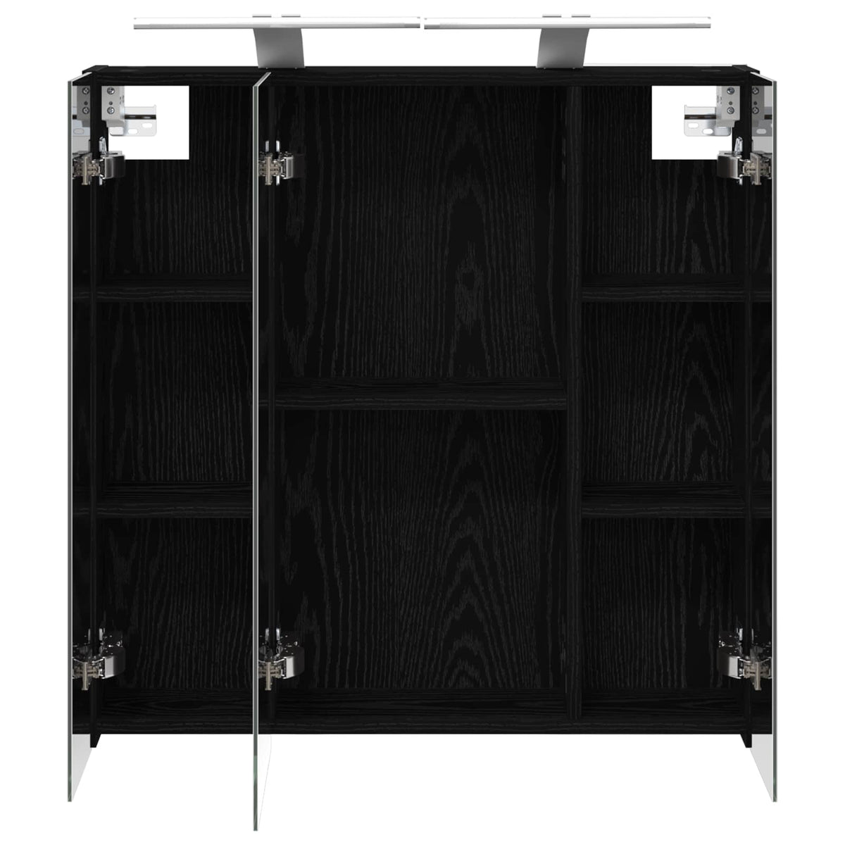 Bathroom Mirror Cabinet Black Oak 70 x 14.5 x 70 cm