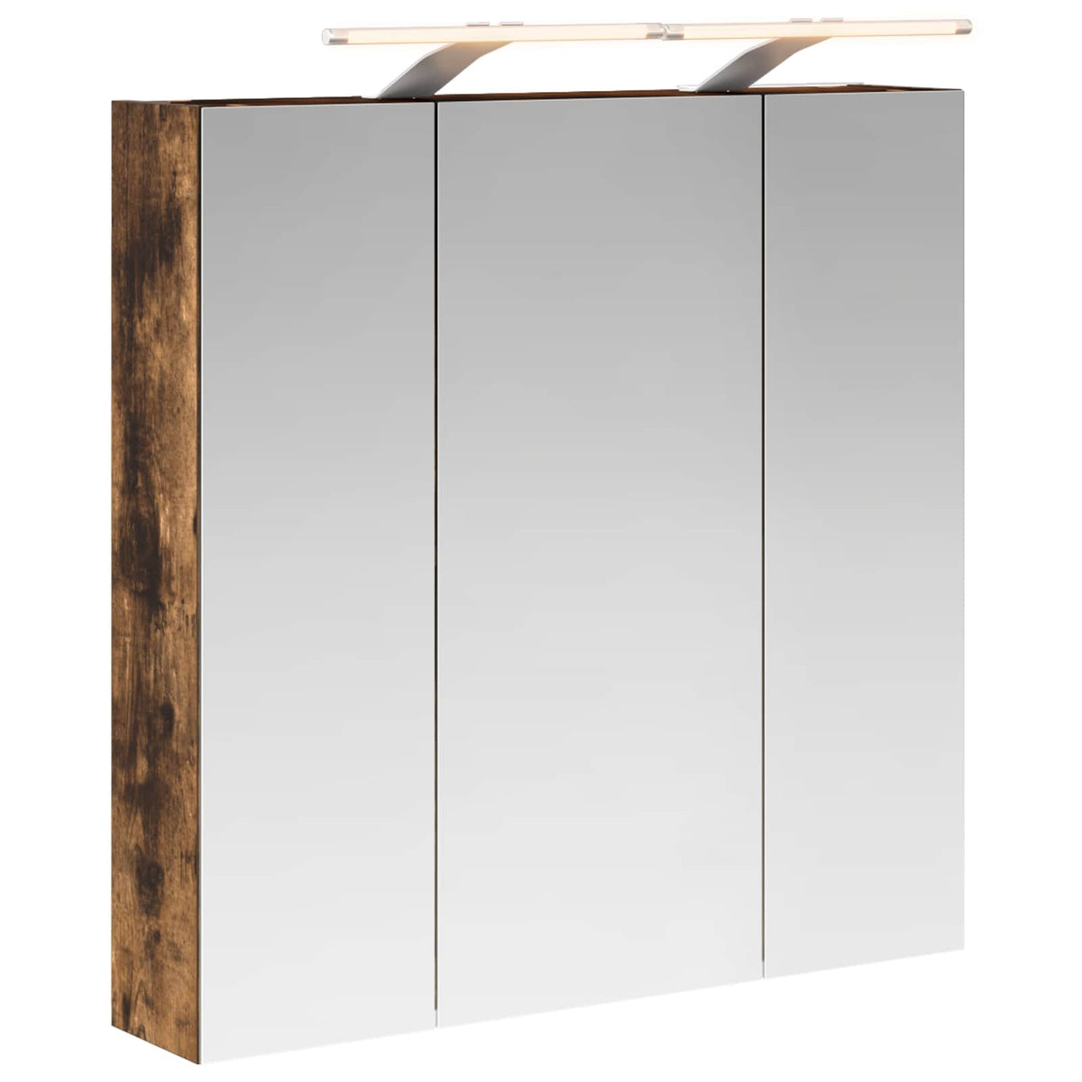Bathroom Mirror Cabinet Smoked Oak 70 x 14.5 x 70 cm