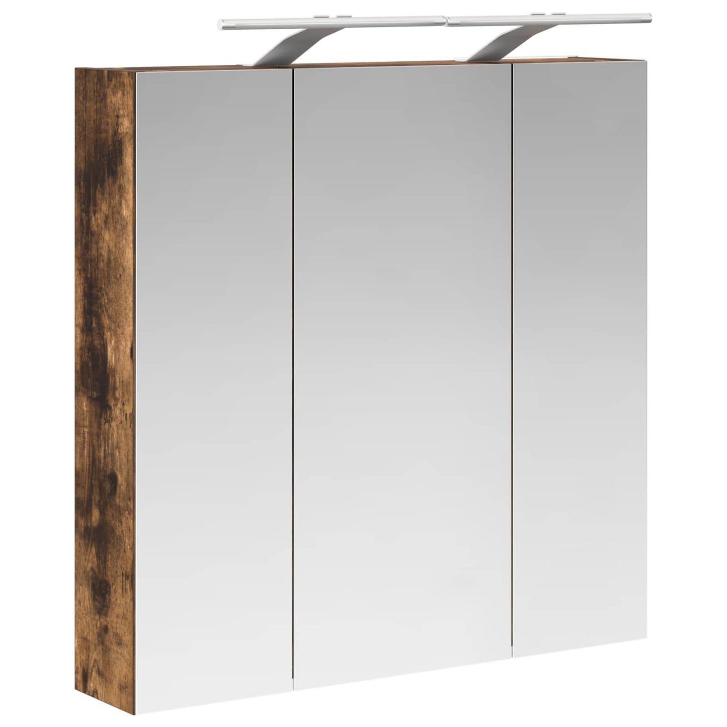 Bathroom Mirror Cabinet Smoked Oak 70 x 14.5 x 70 cm