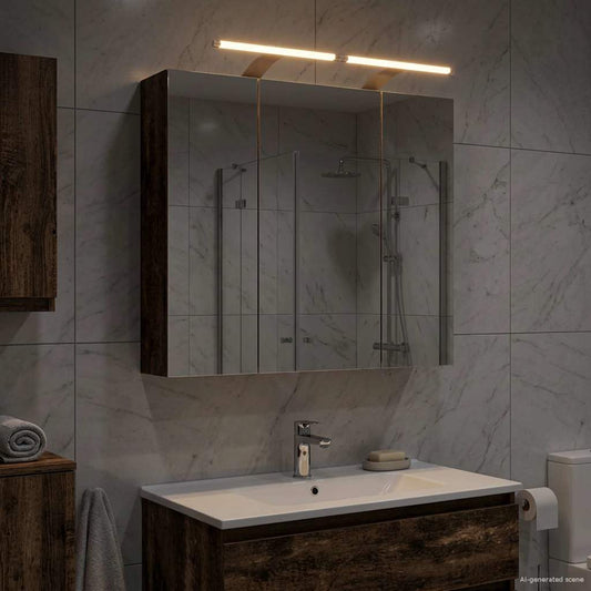 Bathroom Mirror Cabinet Old Wood 70 x 14.5 x 70 cm