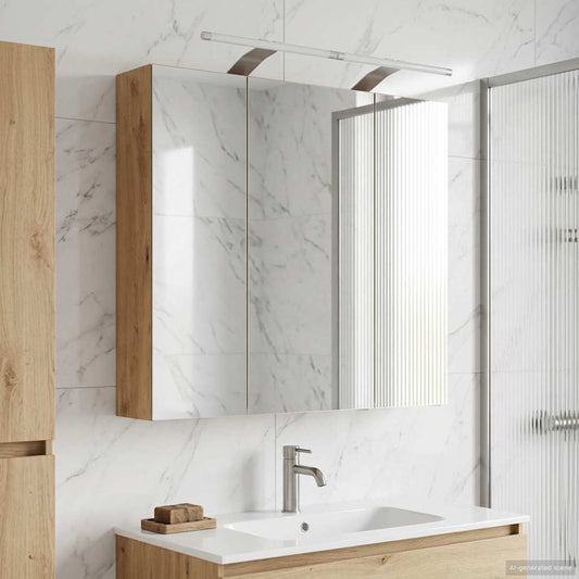 Bathroom Mirror Cabinet Artisan Oak 70 x 14.5 x 70 cm