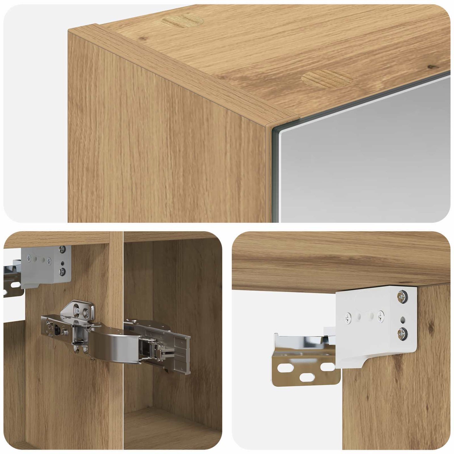 Bathroom Mirror Cabinet Artisian Oak 80 x 14.5 x 70 cm