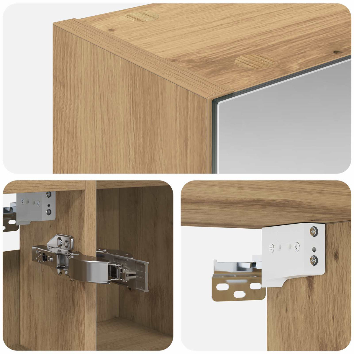 Bathroom Mirror Cabinet Artisan Oak 80 x 14.5 x 70 cm