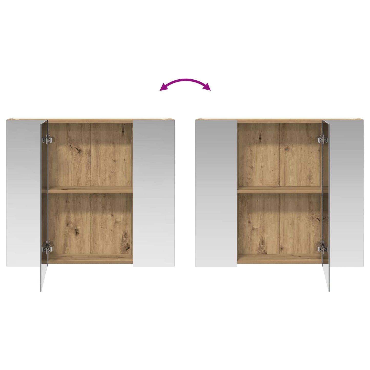Bathroom Mirror Cabinet Artisian Oak 80 x 14.5 x 70 cm