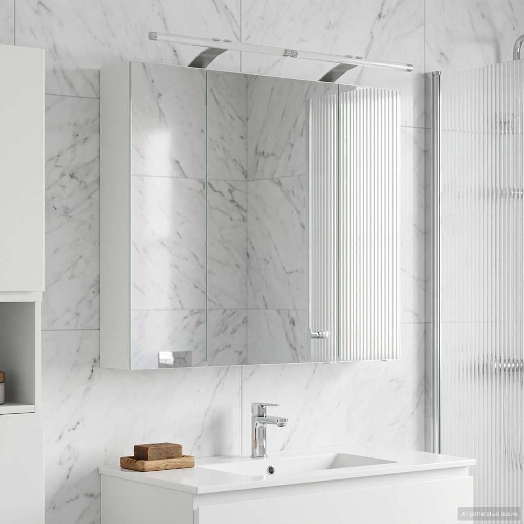 Bathroom Mirror Cabinet White 80 x 14.5 x 70 cm Engineered wood