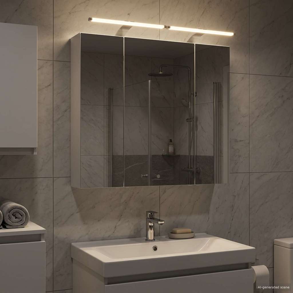 Bathroom Mirror Cabinet White 80 x 14.5 x 70 cm Engineered wood
