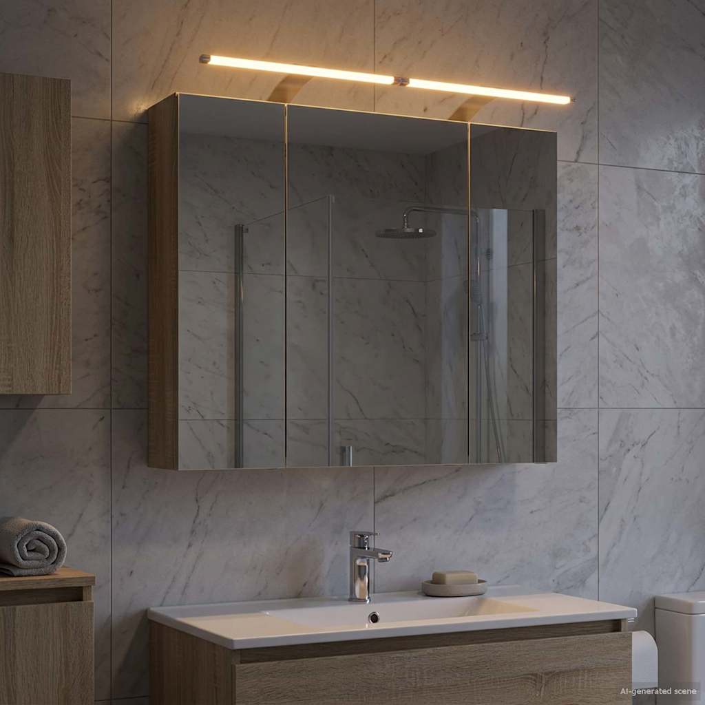 Bathroom Mirror Cabinet Sonoma Oak 80 x 14.5 x 70 cm