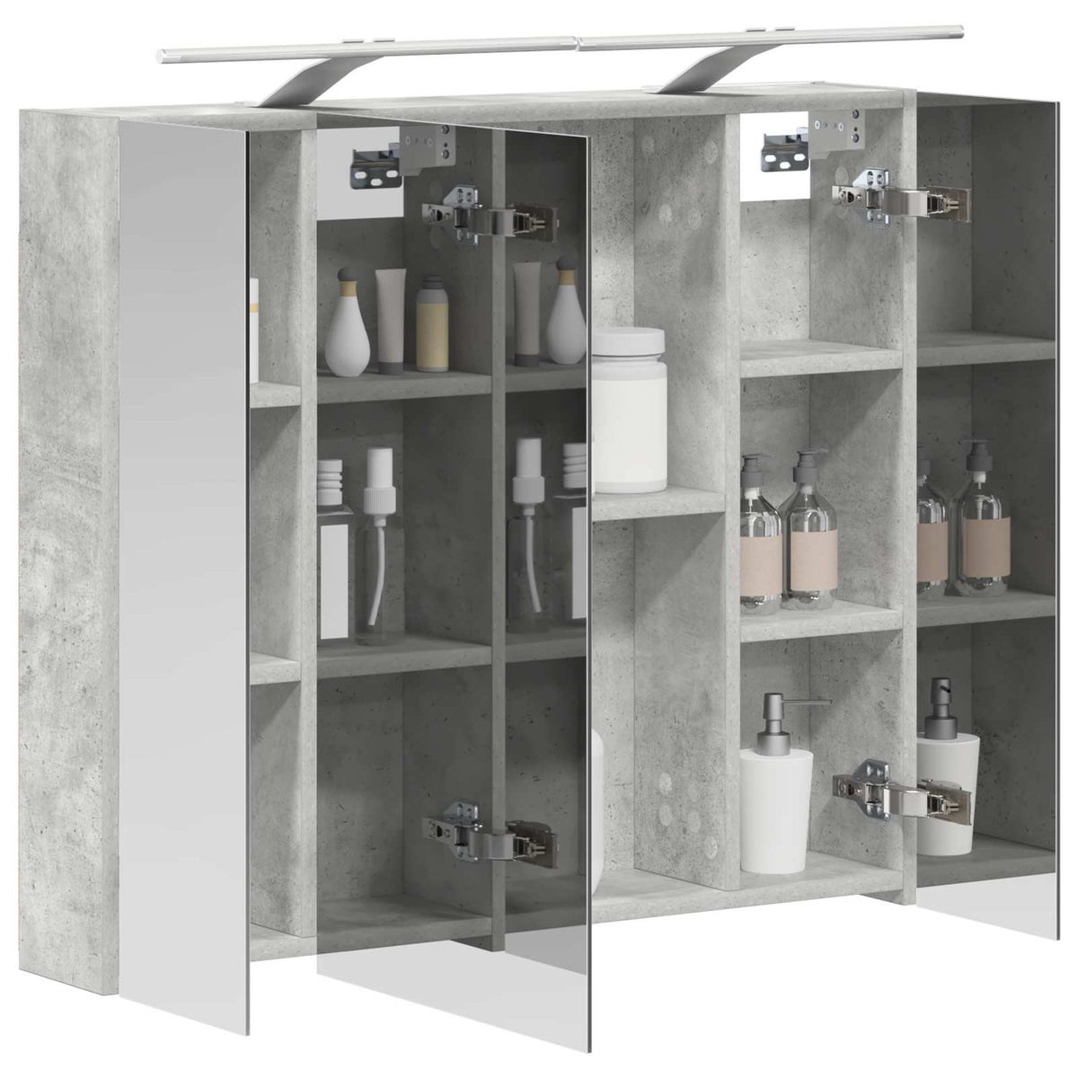 Bathroom Mirror Cabinet Concrete Grey 80 x 14.5 x 70 cm
