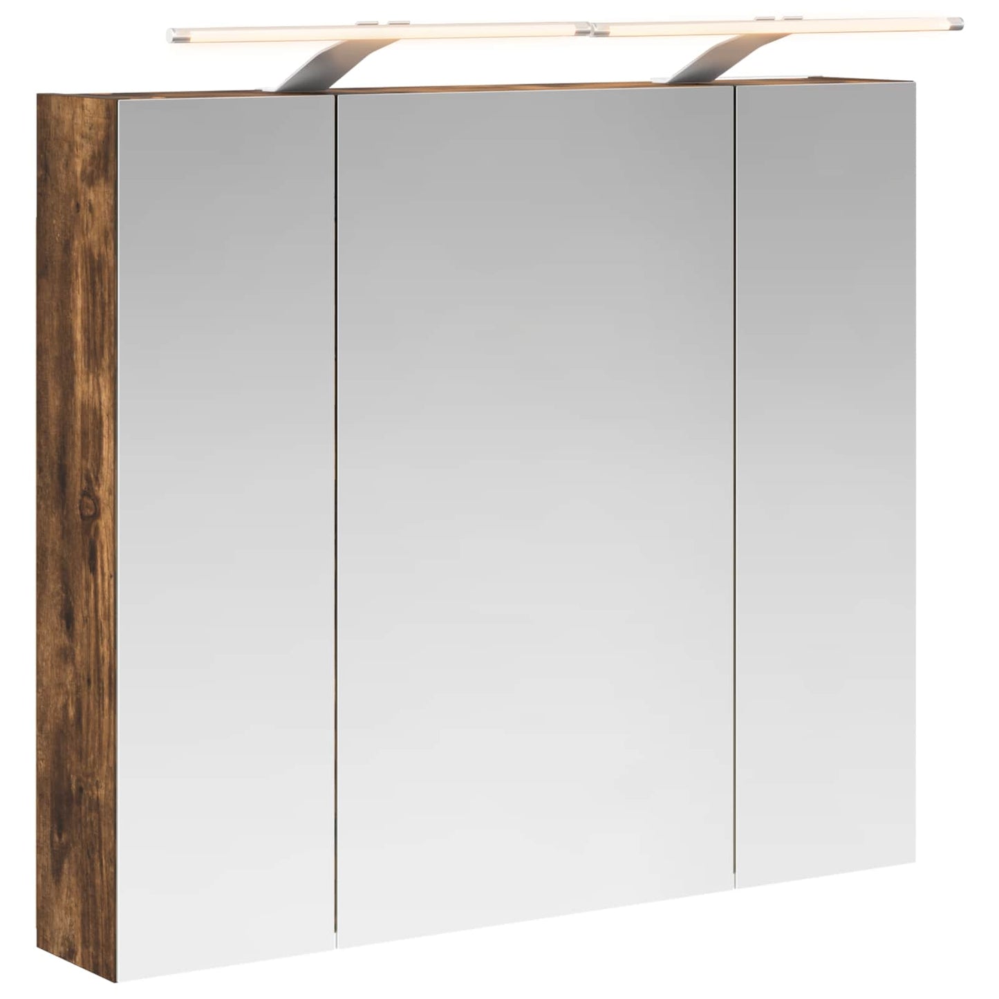 Bathroom Mirror Cabinet Smoked Oak 80 x 14.5 x 70 cm