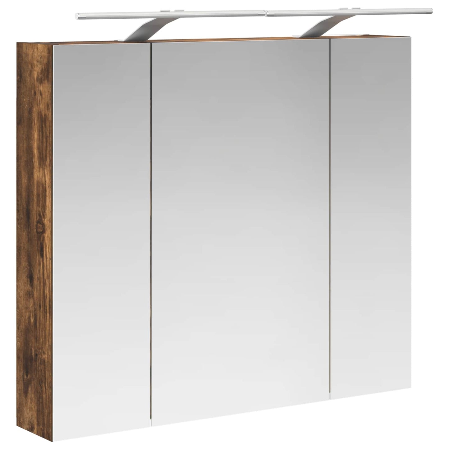 Bathroom Mirror Cabinet Smoked Oak 80 x 14.5 x 70 cm
