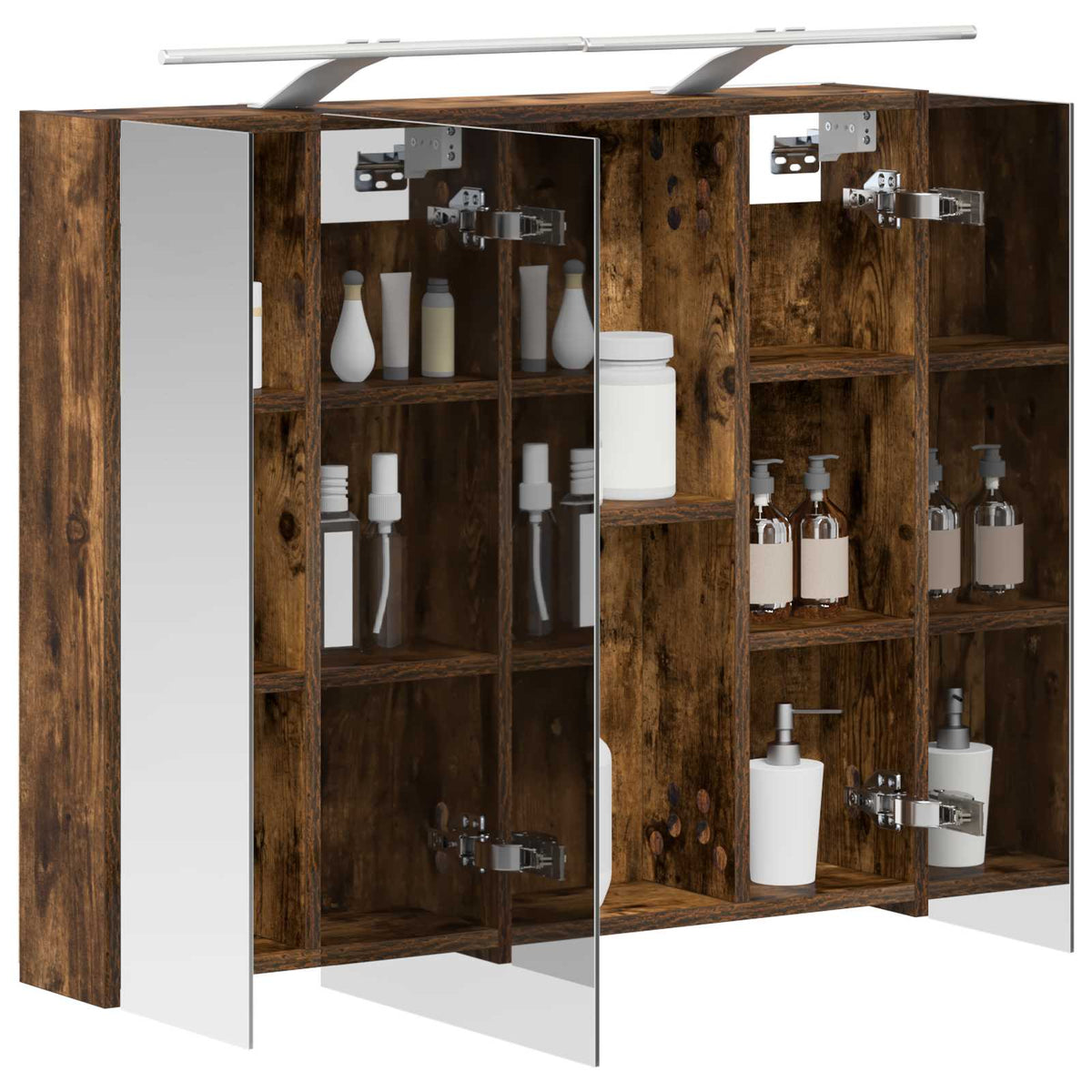 Bathroom Mirror Cabinet Smoked Oak 80 x 14.5 x 70 cm