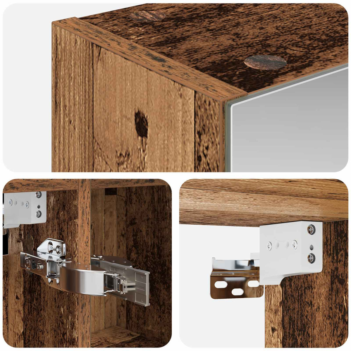 Bathroom Mirror Cabinet Old Wood 80 x 14.5 x 70 cm