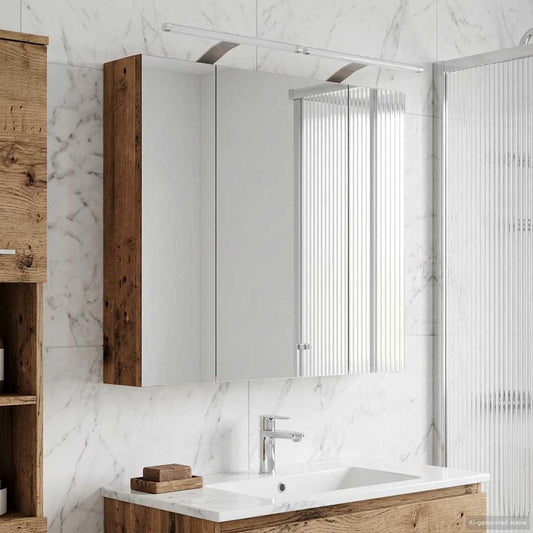 Bathroom Mirror Cabinet Old Wood 80 x 14.5 x 70 cm