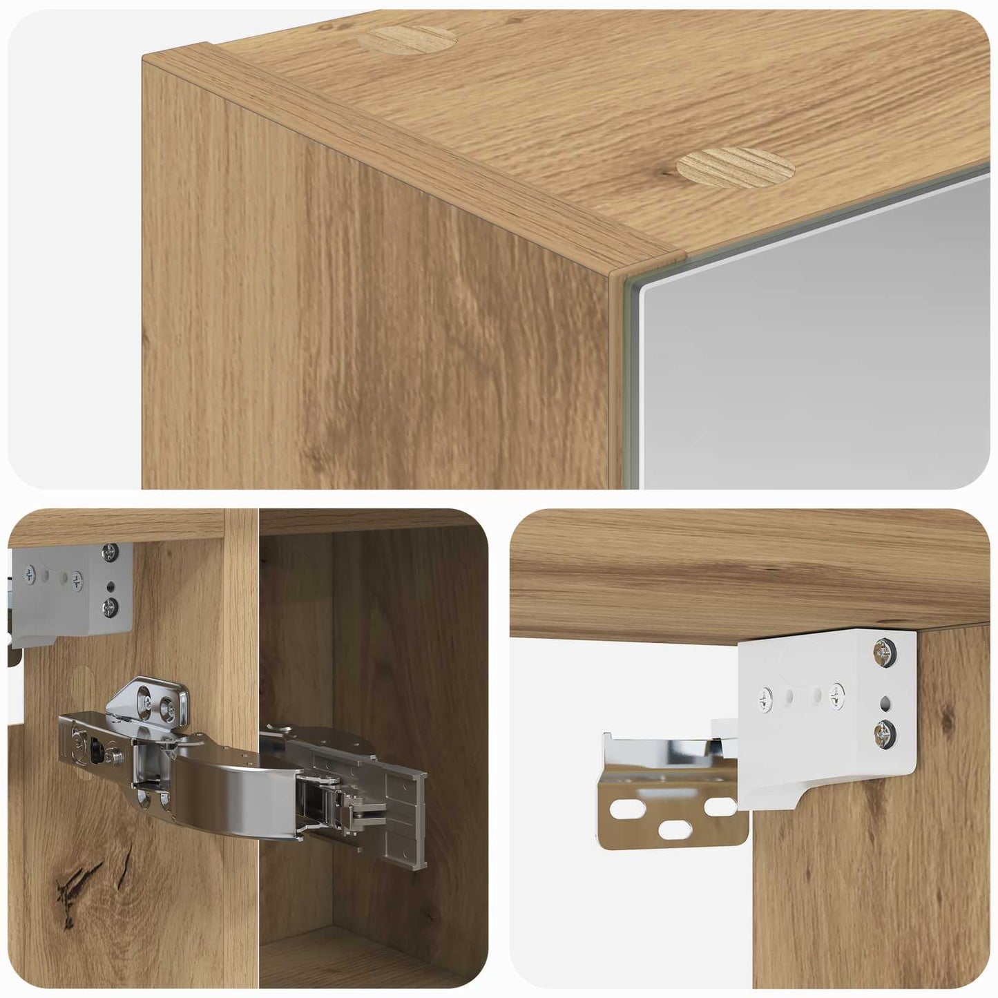 Bathroom Mirror Cabinet Artisan Oak 80 x 14.5 x 70 cm
