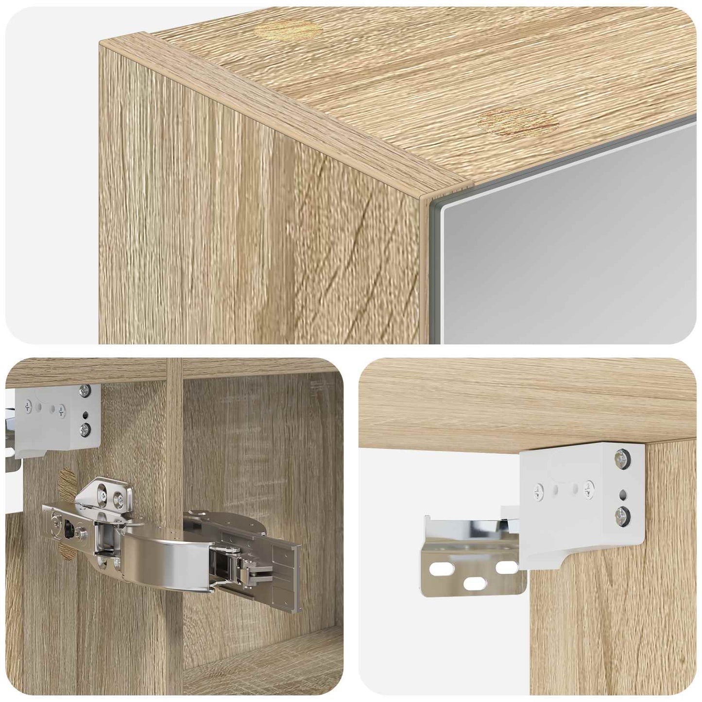Bathroom Mirror Cabinet Sonoma Oak 100 x 14.5 x 70 cm
