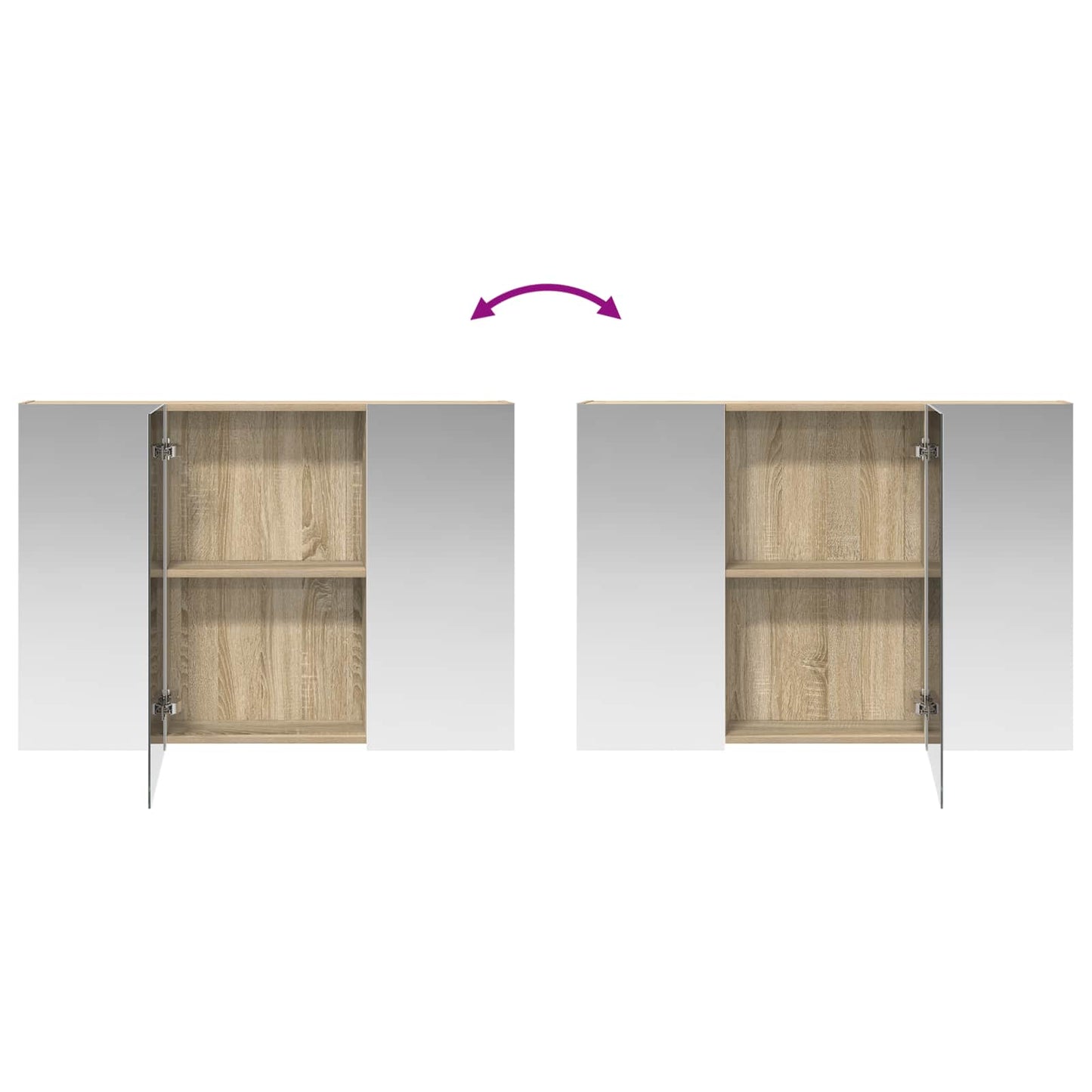 Bathroom Mirror Cabinet Sonoma Oak 100 x 14.5 x 70 cm