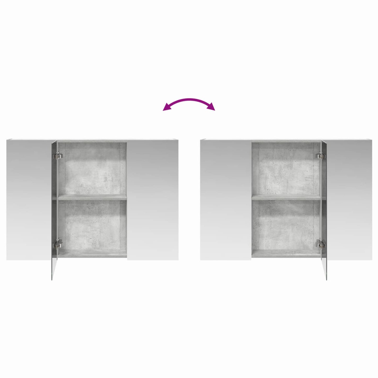 Bathroom Mirror Cabinet Concrete Grey 100 x 14.5 x 70 cm