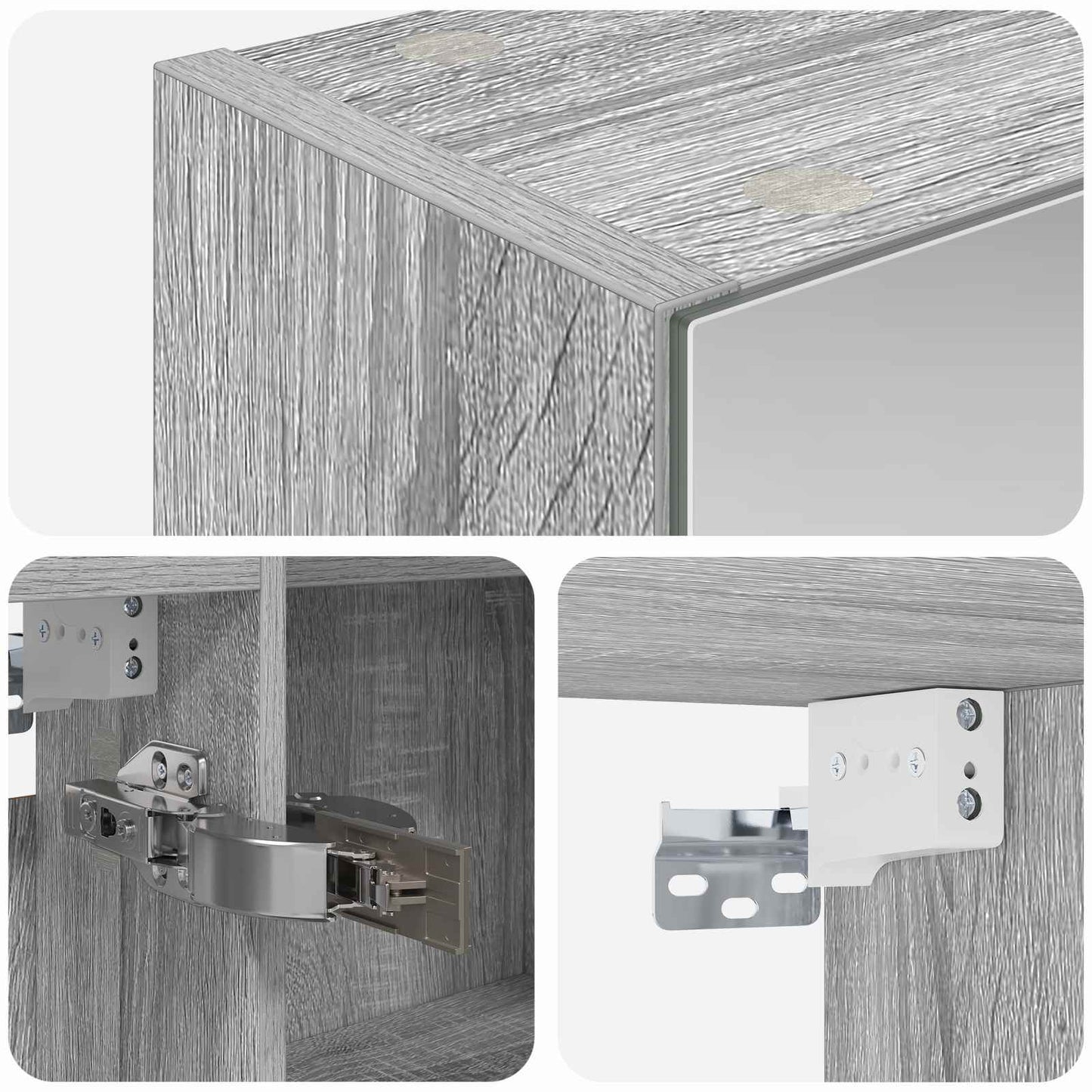 Bathroom Mirror Cabinet Grey Sonoma 100 x 14.5 x 70 cm