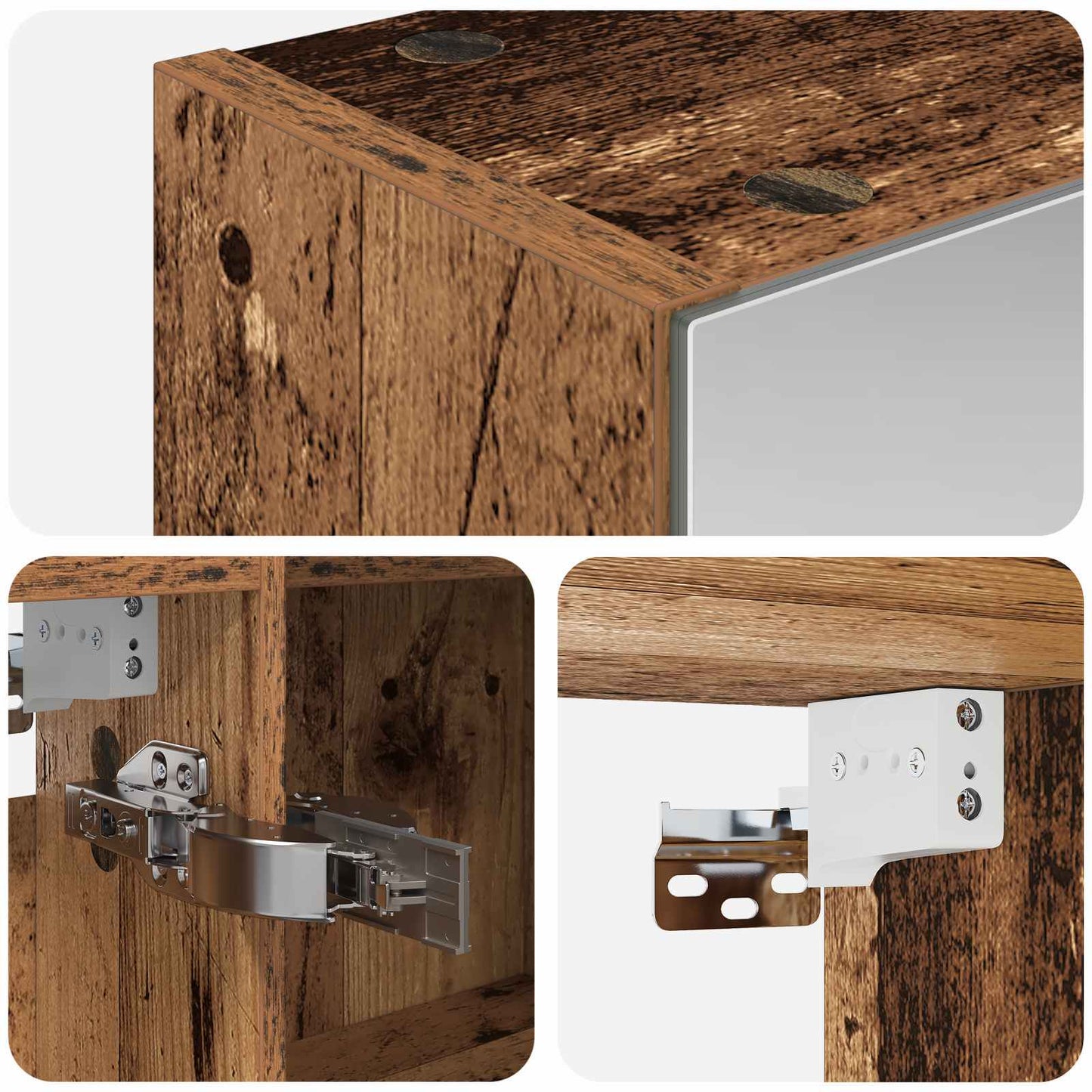 Bathroom Mirror Cabinet Old Wood 100 x 14.5 x 70 cm