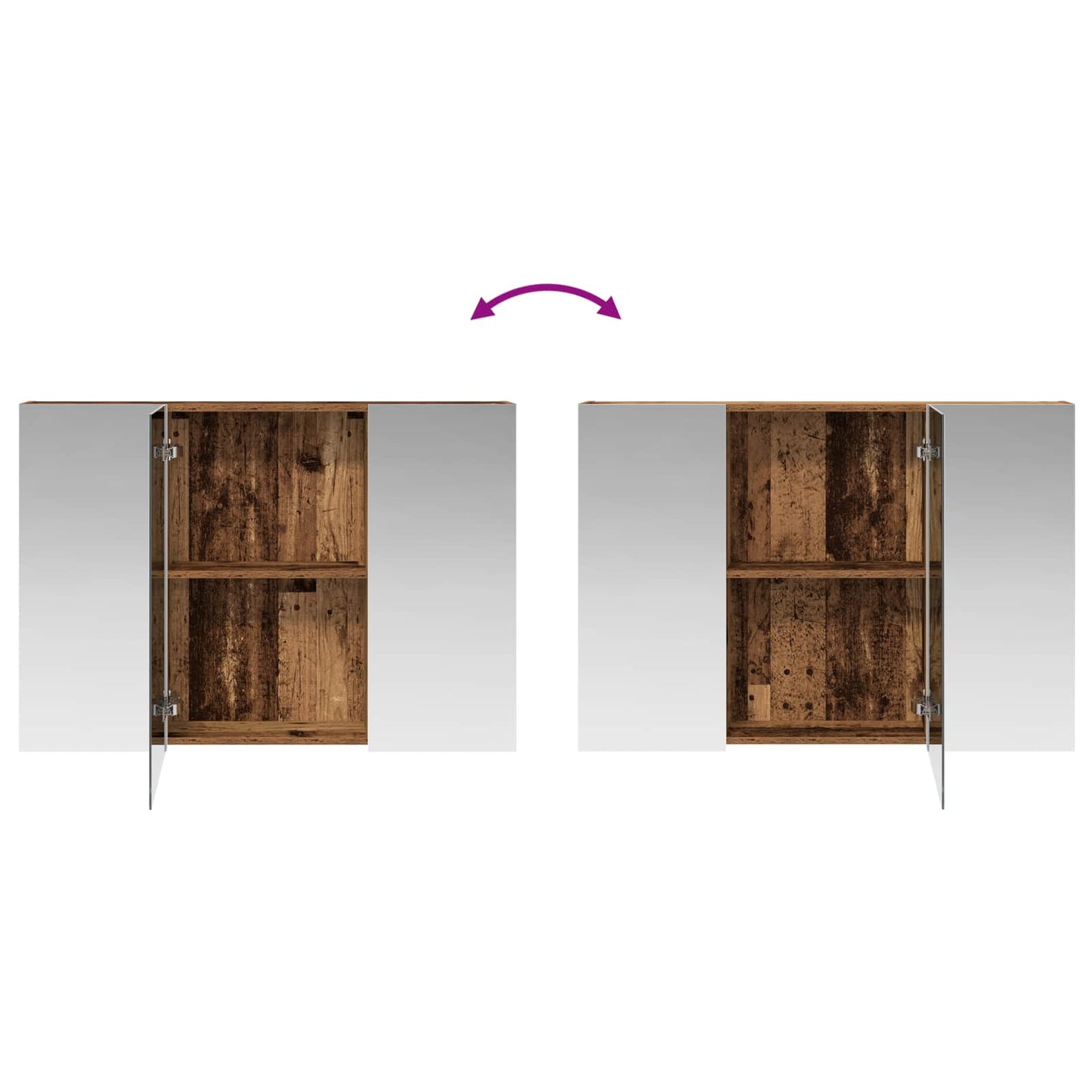 Bathroom Mirror Cabinet Old Wood 100 x 14.5 x 70 cm