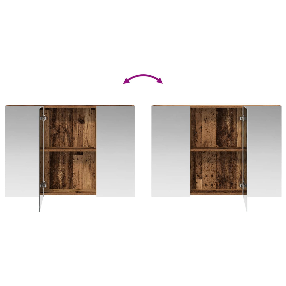 Bathroom Mirror Cabinet Old Wood 100 x 14.5 x 70 cm