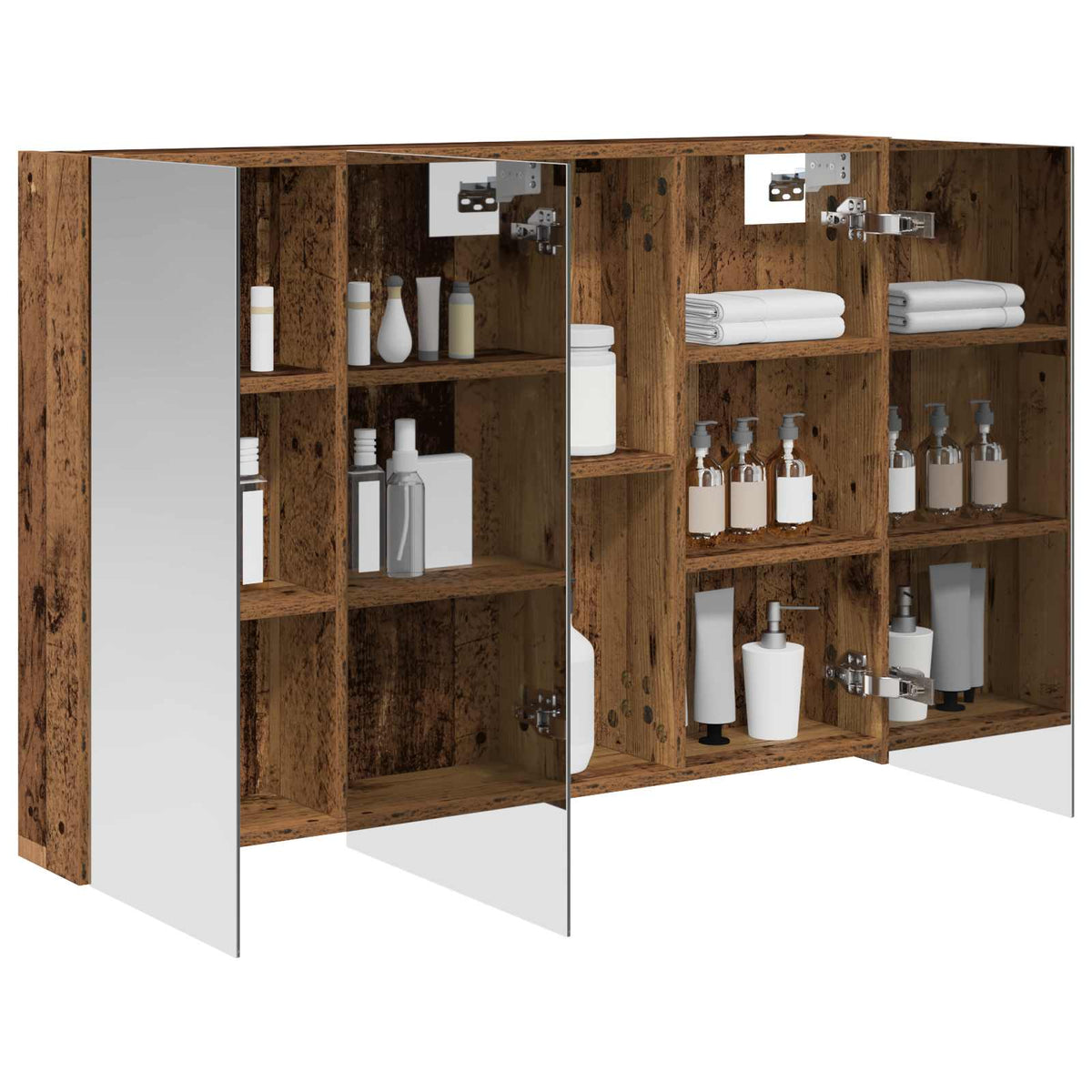 Bathroom Mirror Cabinet Old Wood 100 x 14.5 x 70 cm