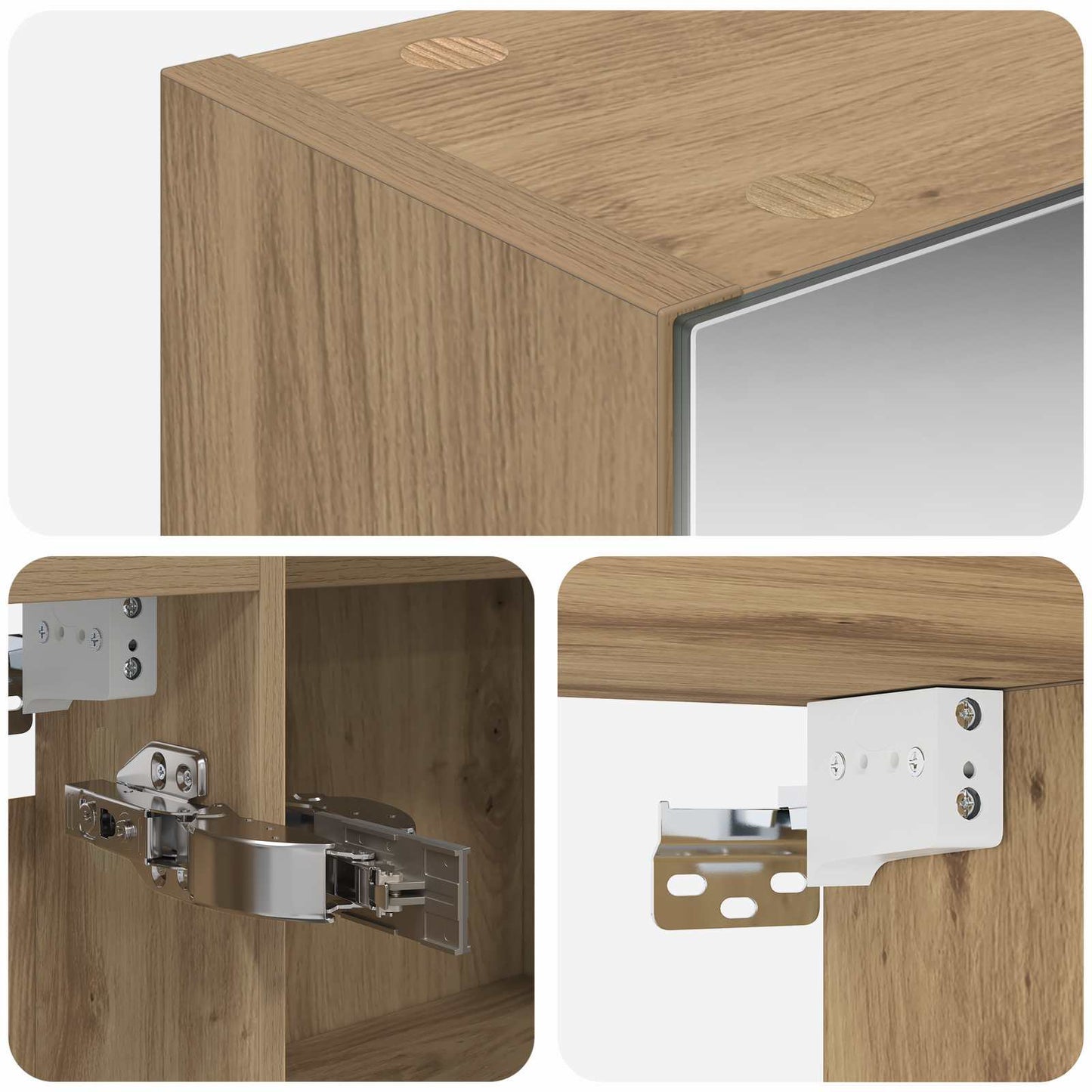 Bathroom Mirror Cabinet Artisian Oak 100 x 14.5 x 70 cm
