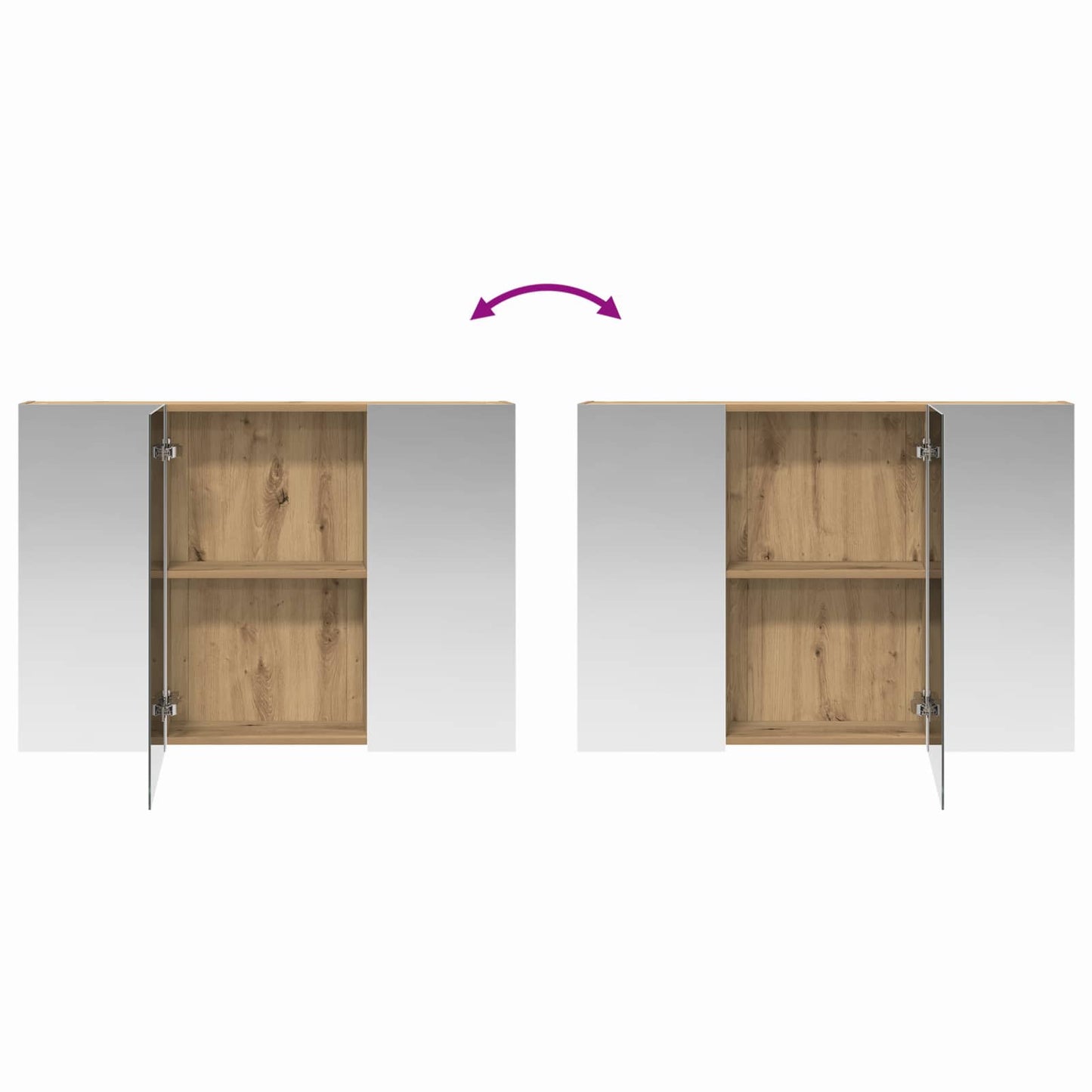 Bathroom Mirror Cabinet Artisian Oak 100 x 14.5 x 70 cm