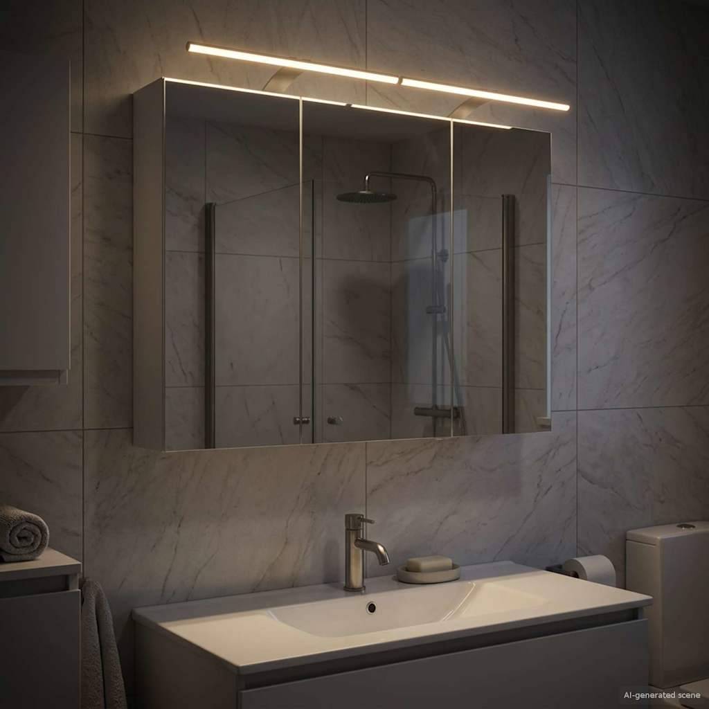 Bathroom Mirror Cabinet White 100 x 14.5 x 70 cm