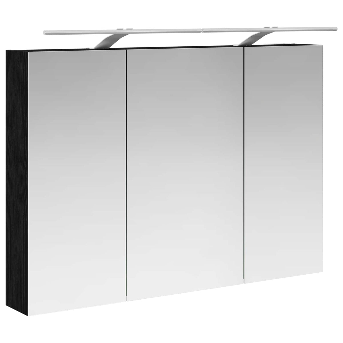 Bathroom Mirror Cabinet Black Oak 100 x 14.5 x 70 cm