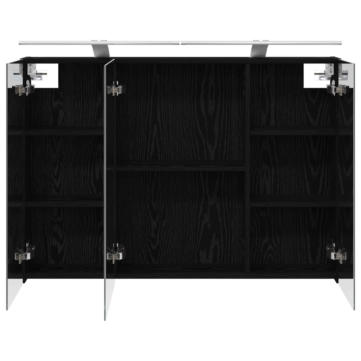 Bathroom Mirror Cabinet Black Oak 100 x 14.5 x 70 cm