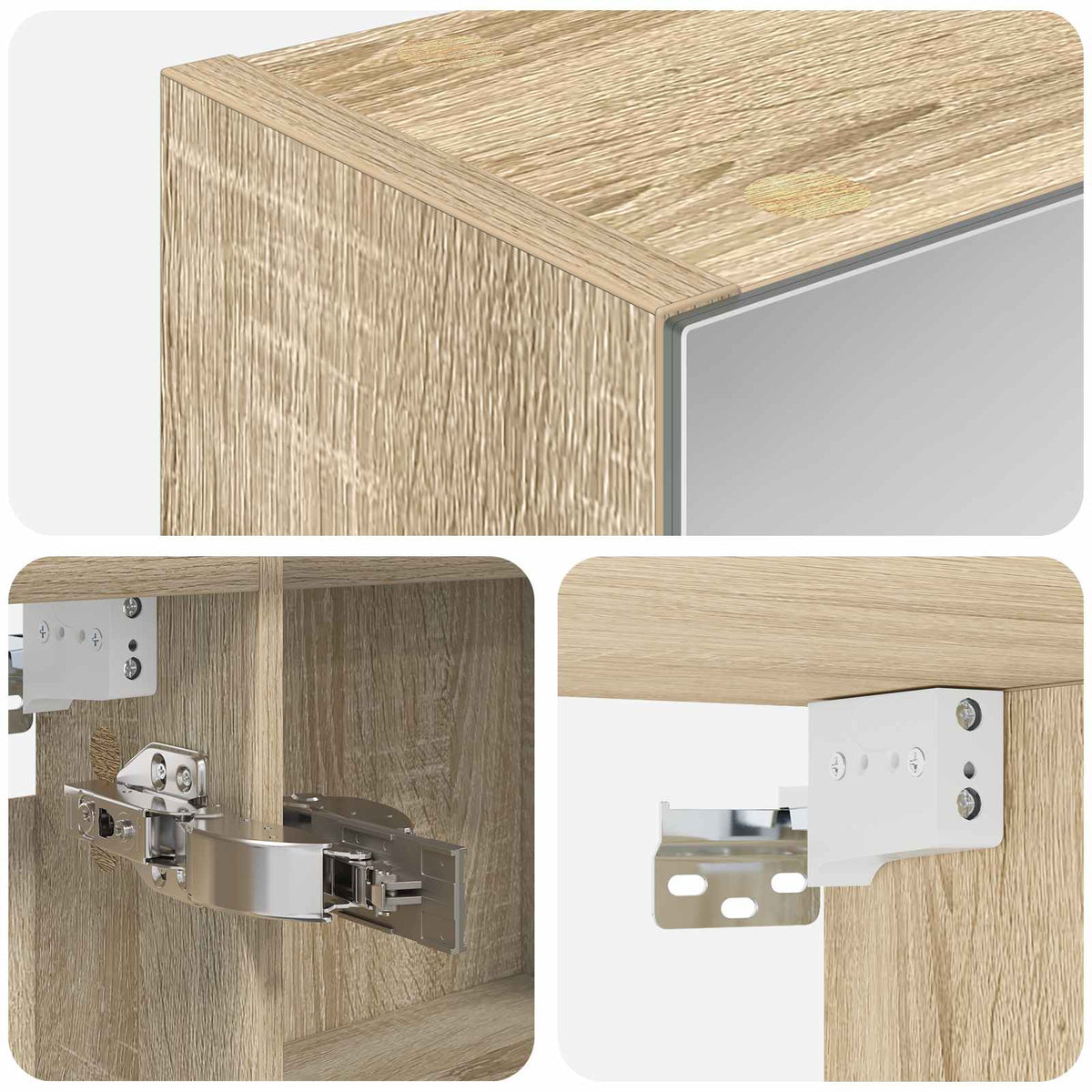 Bathroom Mirror Cabinet Sonoma Oak 100 x 14.5 x 70 cm