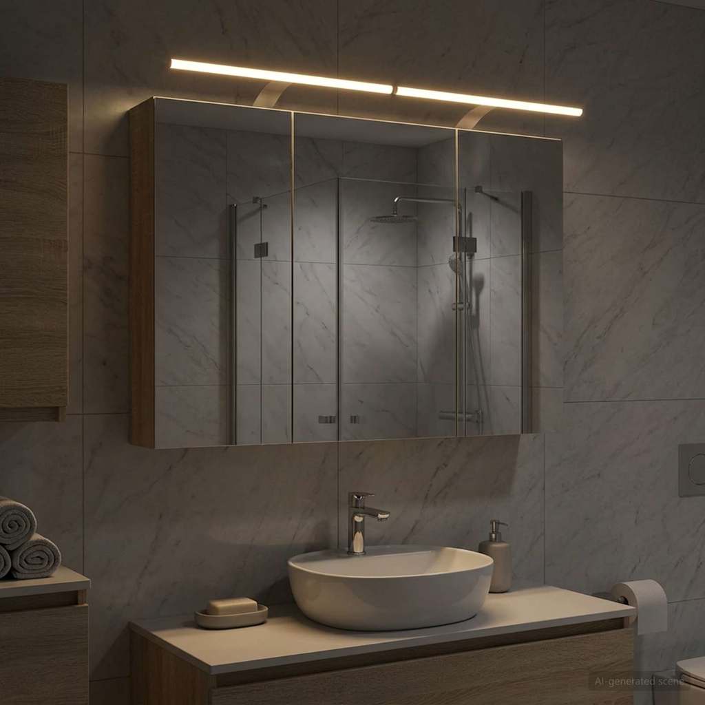 Bathroom Mirror Cabinet Sonoma Oak 100 x 14.5 x 70 cm