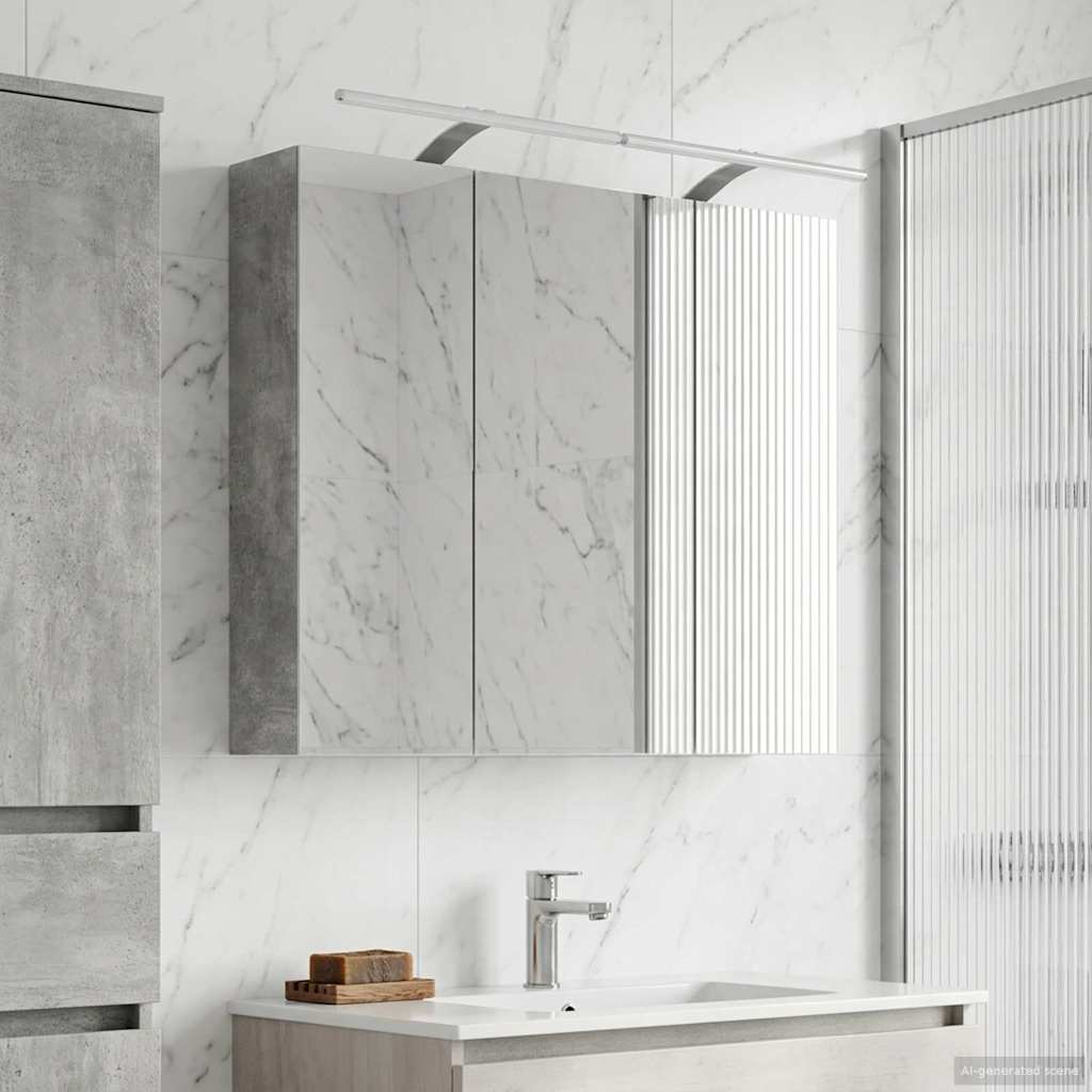Bathroom Mirror Cabinet Concrete Grey 100 x 14.5 x 70 cm