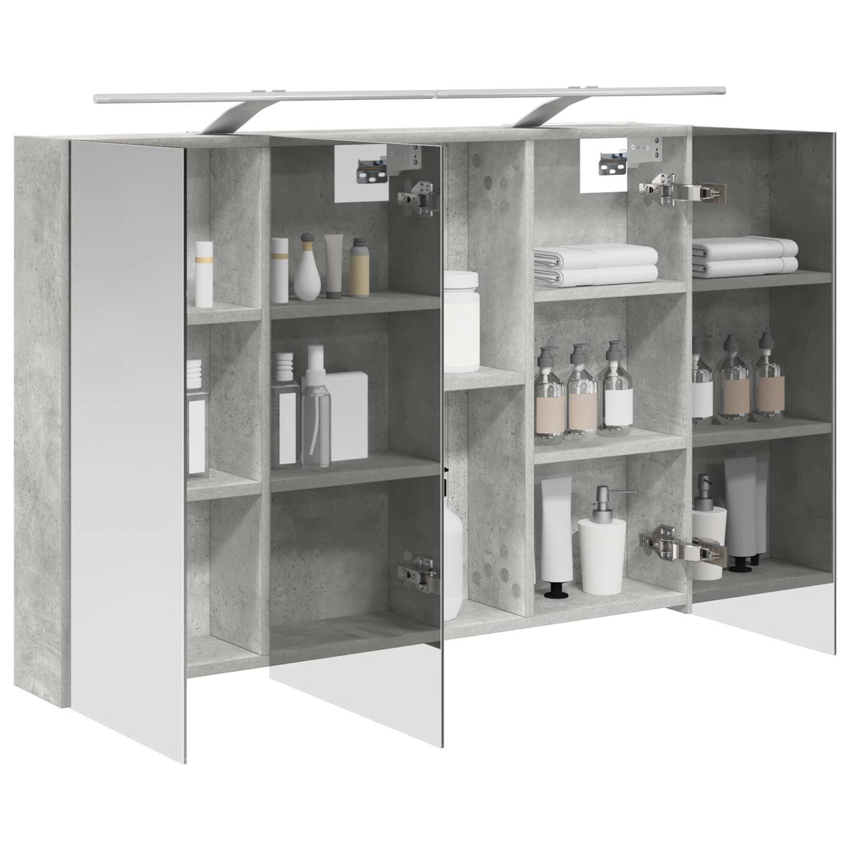 Bathroom Mirror Cabinet Concrete Grey 100 x 14.5 x 70 cm