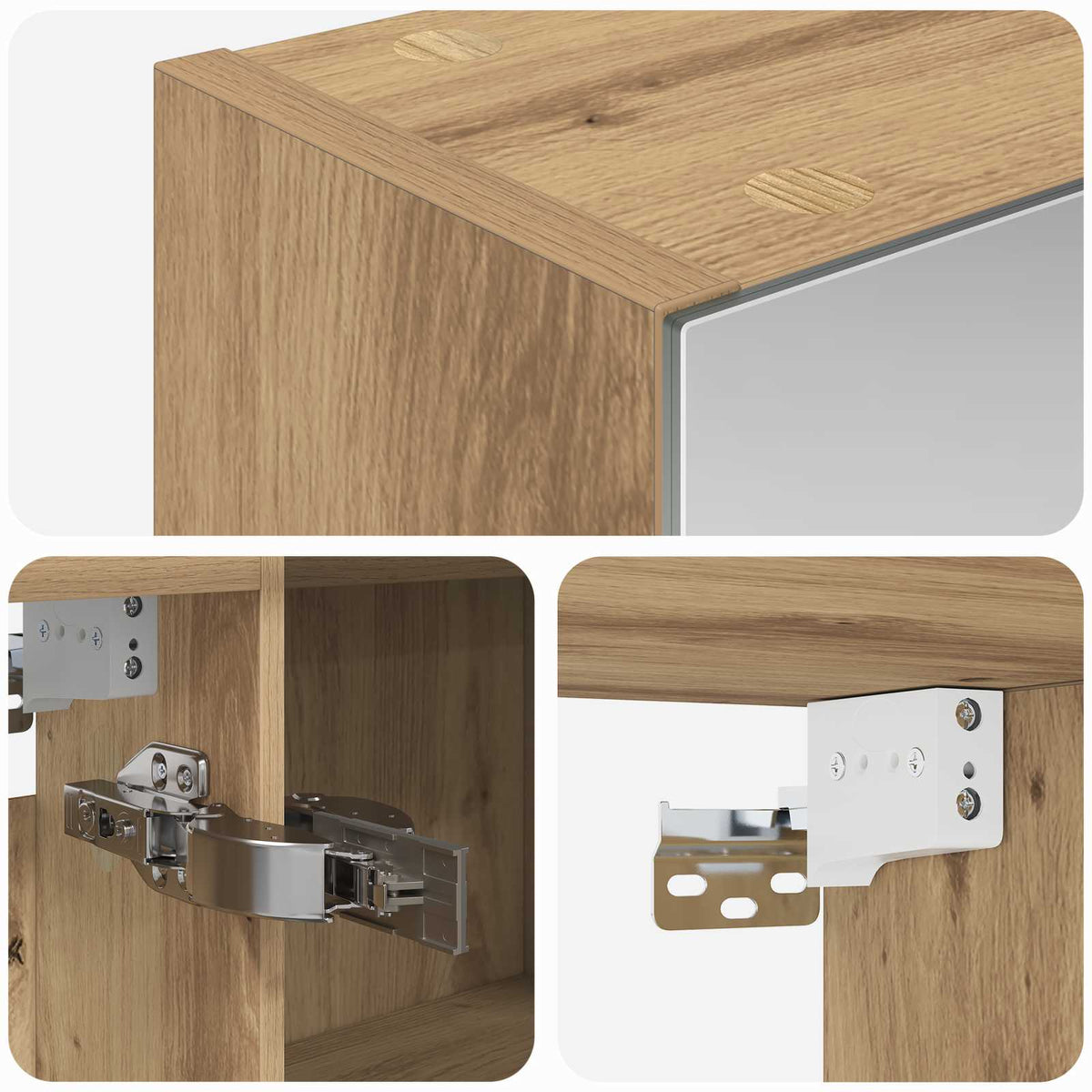Bathroom Mirror Cabinet Artisan Oak 100 x 14.5 x 70 cm