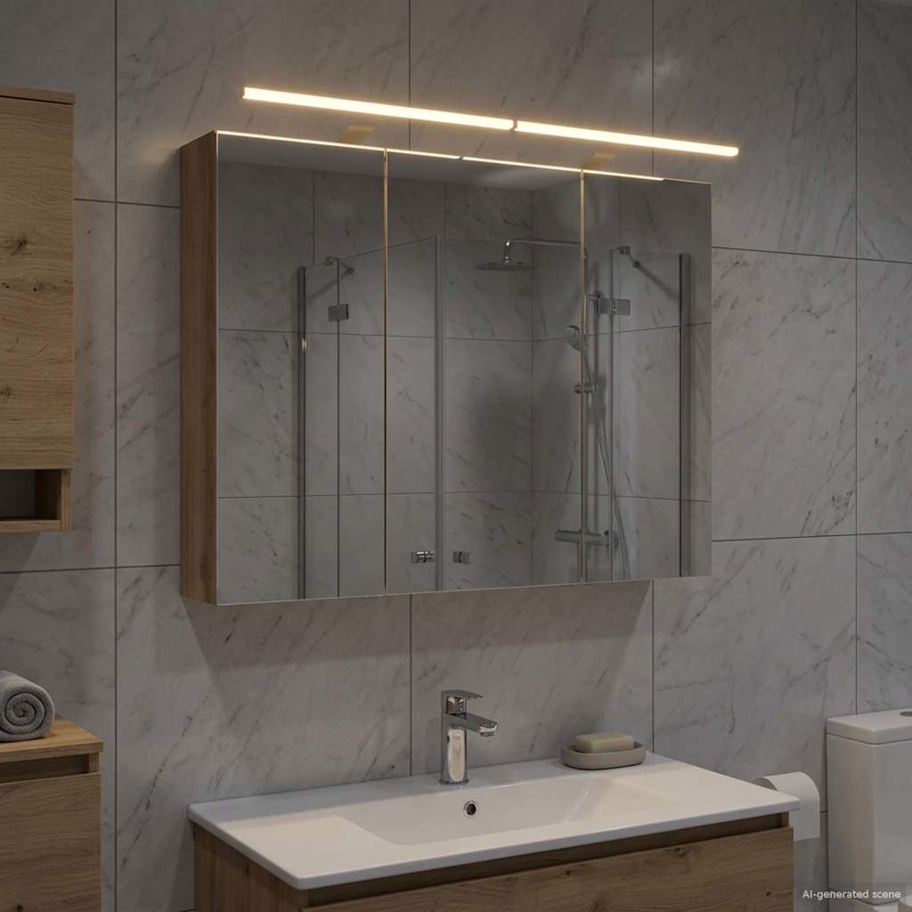 Bathroom Mirror Cabinet Artisan Oak 100 x 14.5 x 70 cm