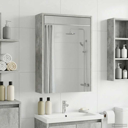 Bathroom Mirror Cabinet Concrete Grey 43 x 16 x 62.5 cm